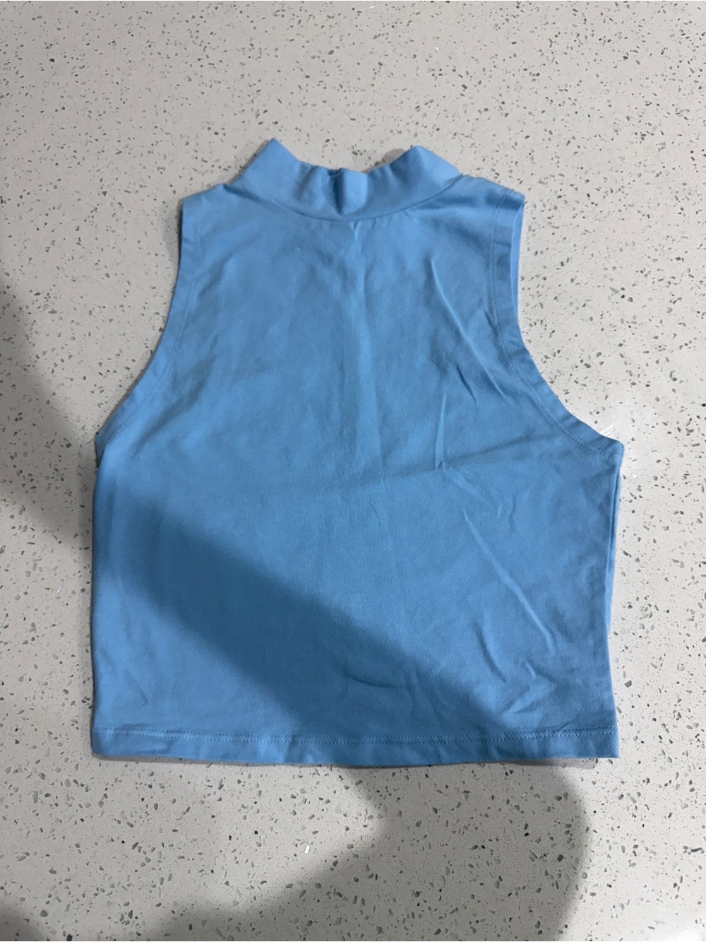 wild fable Light Blue Sleeveless Mock Neck Crop Top